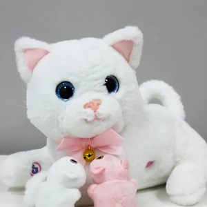 عروسک رباتیک گربه موزیکال با بچه CAT PETS 93381E _ربات اسباب بازی